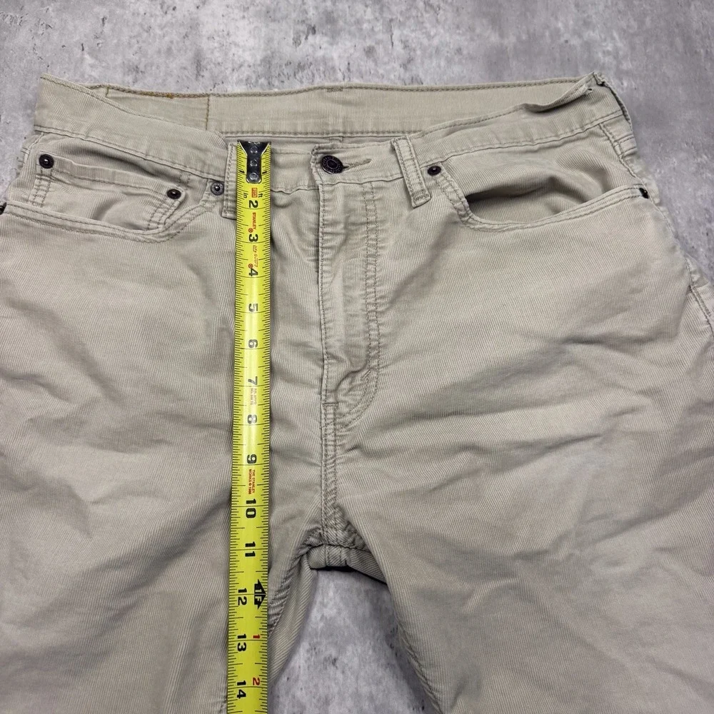 Levi's 512 Slim Taper Pants Mens 34x30 Tan Khaki Corduroy Stretch Chinos